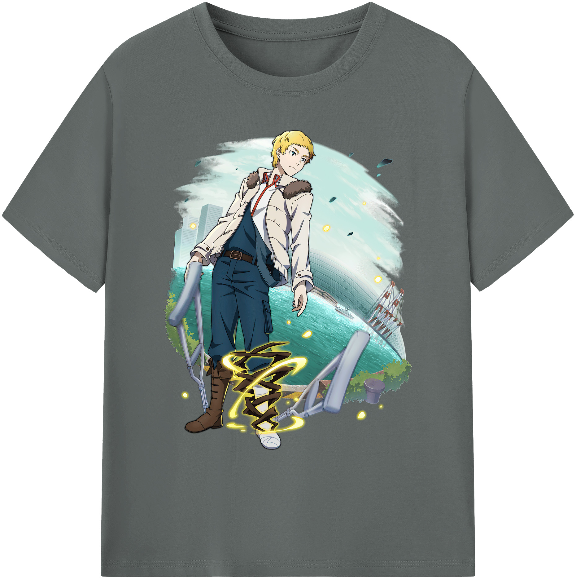 （画像用） 文豪ストレイドッグス Bungo Stray Dogs 綿100％ メンズ半袖Tシャツ｜肌触りやわらか＆通気性